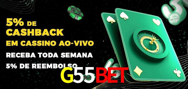 Promoções do cassino ao Vivo G55Bet